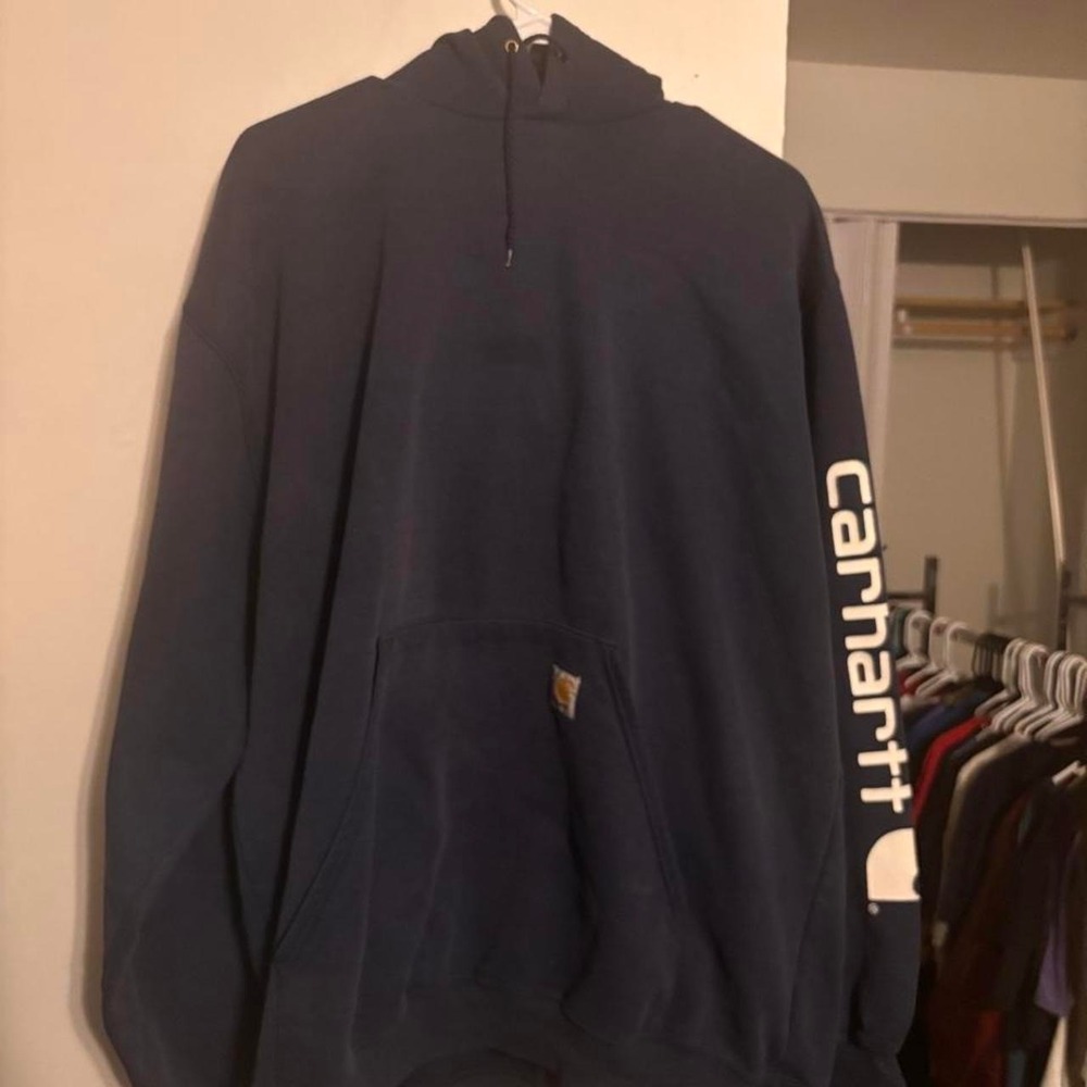 Vintage blue Carhartt cotton hoodie size XL